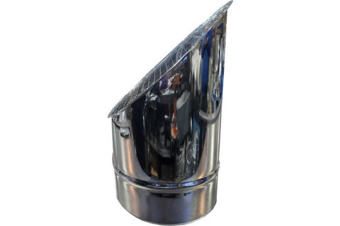 Косой или скошенный участок воздуховода круглого сечения с сеткой Ф250-150-45  Лист.нерж. (AISI 430) 0.50 [Сетка сварная/-]