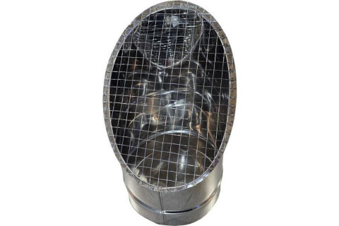 Косой или скошенный участок воздуховода круглого сечения с сеткой Ф250-150-45  Лист.нерж. (AISI 430) 0.50 [Сетка сварная/-]