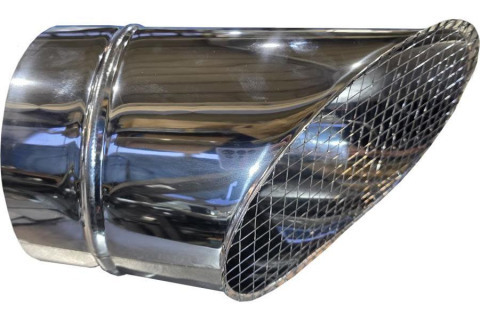 Косой или скошенный участок воздуховода круглого сечения с сеткой Ф250-150-45  Лист.нерж. (AISI 430) 0.50 [Сетка сварная/-]