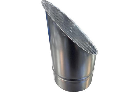 Косой или скошенный участок воздуховода круглого сечения с сеткой Ф250-150-45  Лист.нерж. (AISI 430) 0.50 [Сетка сварная/-]